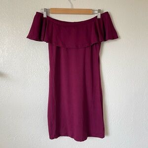 NWOT Capella Purple Ruffle Strapless Bodycon Mini Dress